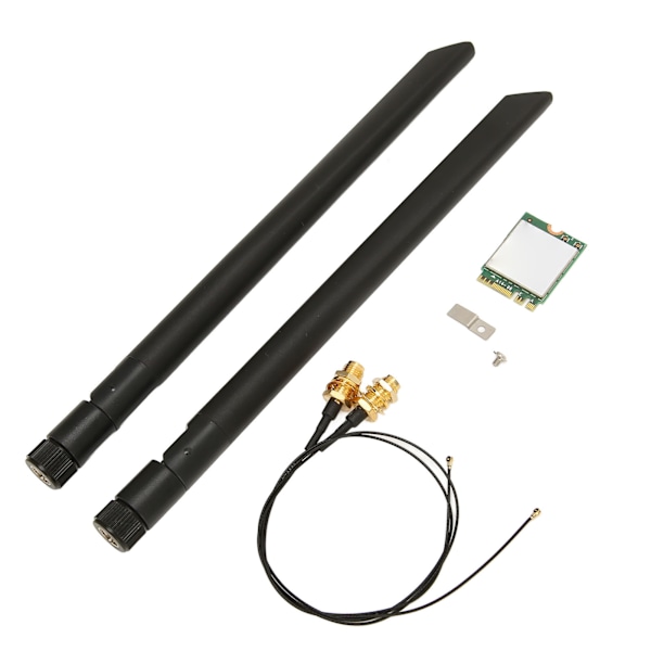 Trådløst kort WIFI6E 5374M Gigabit 5G Dual Band NGFF BT 5.2 M2 Interface Wifi-kort med antenneforbindelseskabel Enkeltkortkabelantenne
