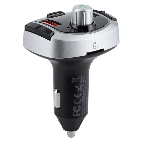 Bluetooth 5.0 FM Transmitter MP3-afspiller Håndfri Opkald Farverigt Lys Dobbelt Display PD3.0 QC3.0