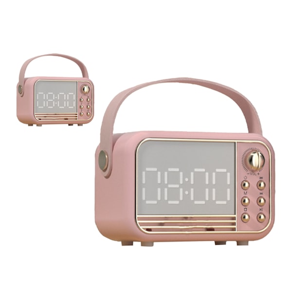 Retro bärbar Bluetooth-högtalare trådlös mini Bluetooth-högtalare klassisk retro musikspelare ljudstereo rosa
