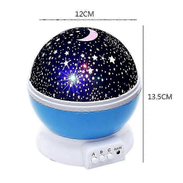 Fantasy Stjernenat Lampe Projektor Stjernehimmel Månelampe Soveværelse Atmosfære Lys Blå