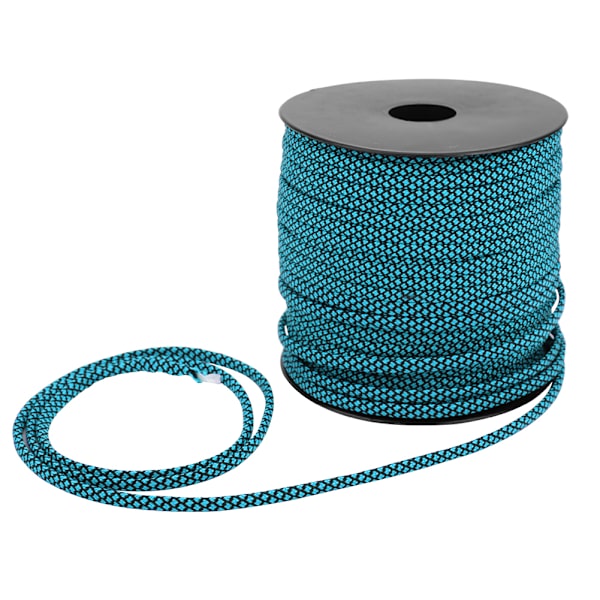 50M 4MM tykt 7-kernet Paracord redningsbindetelt lanyard campingreb til udendørs armbånd vævning Blå Sort