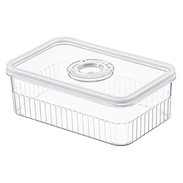 Refrigerator Storage Box with Lids Plastic Transparent Sealed Fridge Food Storage Containers for Fruits Vegetables S