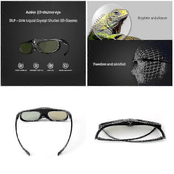 Aktiiviset DLP Link 3D-lasit, yhteensopivat Optama/Acer/BenQ/ViewSonic-projektorien kanssa, lasit-B17