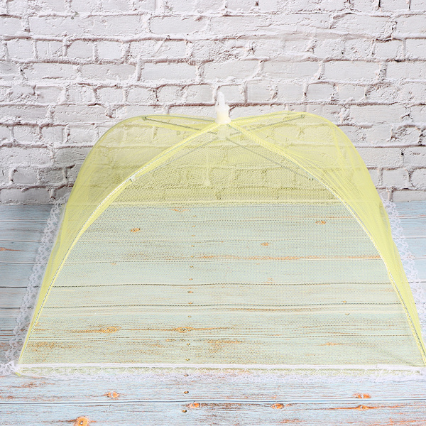 2st Mesh Cover Tält Tvättbart hopfällbart matparaply Köksredskap Gul 43x43cm