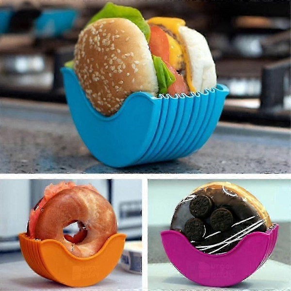 Hamburgerbröd Fixerad Låda Sandwich Burger Buddy Återanvändbar Hållare Röd