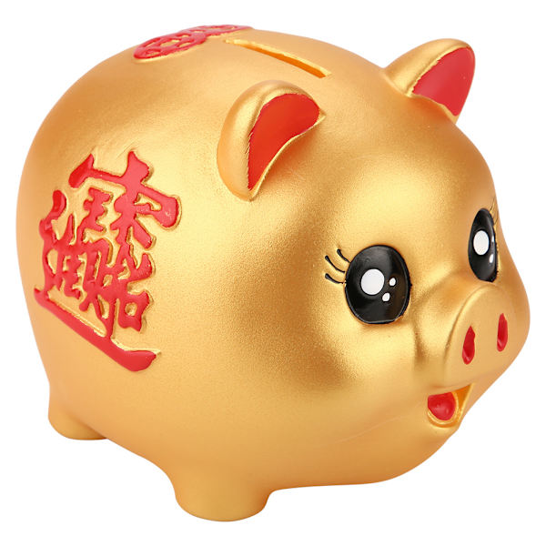 Gyllene Söt Plast Gris Bank Pig Toy Mynt Pengar Kontanter Samlarobjekt Spara Box Barn Present
