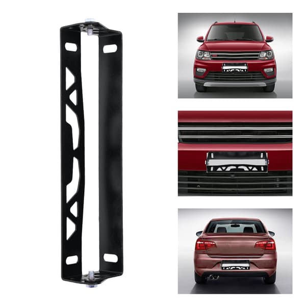 Universal Bil Styling Aluminium Nummerpladeramme Justerbar Racing Nummerpladeholder Sort