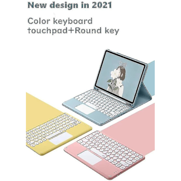 iPad Pro 12.9 5. generation Touch Keyboard Case med Bluetooth Mus Pink
