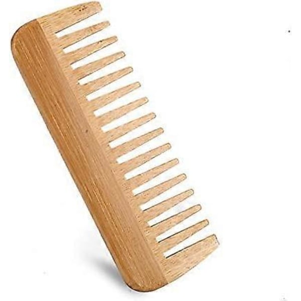 Hårkam av bambu för frisörsalong, böjd fintandad mustaschkam för kvinnor, män och flickor