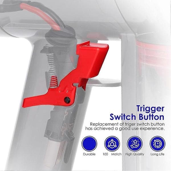 Trigger Button for V7 V8 SV10 SV11 Vacuum Cleaner, Strong Red Switch Button Replacement Spare Parts Röd