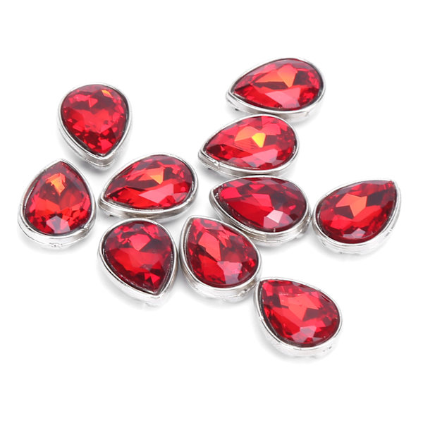 10 stk. Rhinestones Patchable Stilfuld Lys Kant Claw Rhinestone til DIY Håndlavet Dekoration Bright Red