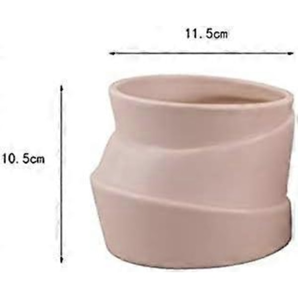 Sæt med 2 keramiske urtepotter - Irregulær form - Kreativ - Urtepotte til små planter, kaktusser (A)