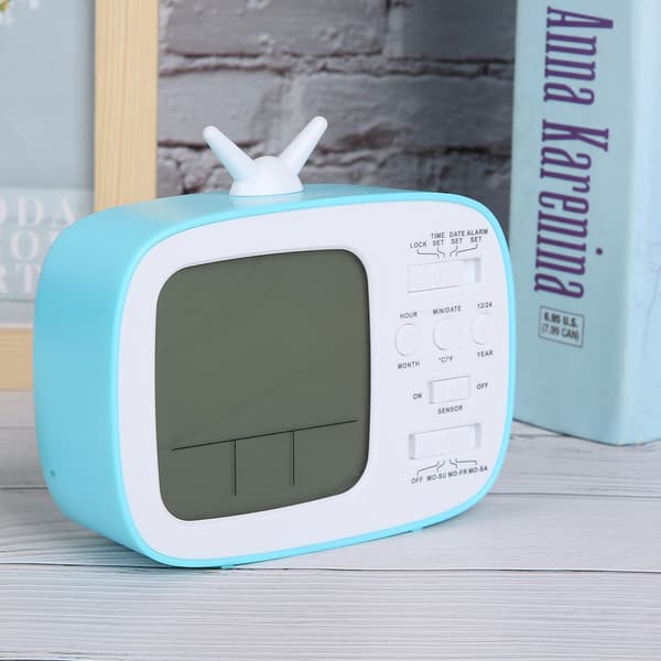Smart Väckarklocka Multifunktionell LED Digital Display 12/24 Timmar Växling Hushåll Sovrum Tillbehör Blå