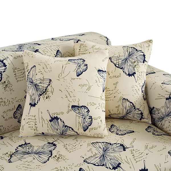 Fjärilstryckt överdrag, stretchiga sofföverdrag med kuddfodral, möbelskydd, elastiskt sofföverdrag för soffa