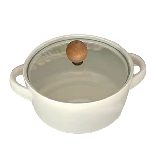 6in soppskålar multifunktionella värmeisolering keramiska soppskålar med dubbla handtag lock för snabbnudlar soppa ris