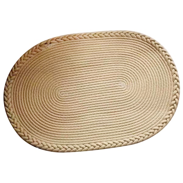 Makuuhuoneen matto käsin kudottu sängyn vieressä oleva matto työhuoneen olohuoneen soikea matto yksivärinen lattiamatto beige