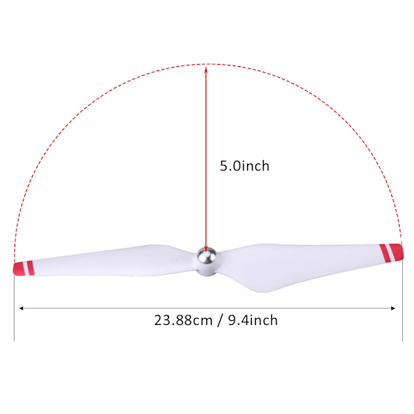 2 par 9450 CW CCW propellblader tilbehør til DJI Phantom2/3 Quadcopter (hvit rød)