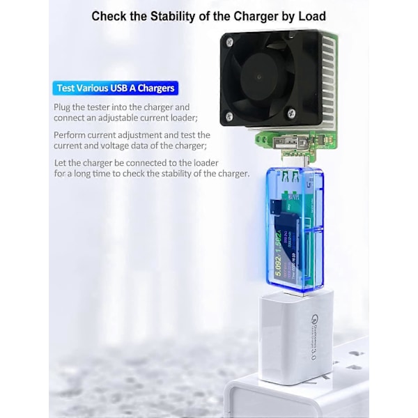 USB 3.0 Testeri Multimetri 3.7-30V 0-4A USB Tehomittari Jännitetesteri Digitaalinen Virta- ja Jännitetesteri Mittari Volttimittari Ampeerimittari, Varavirtalähde Akku C