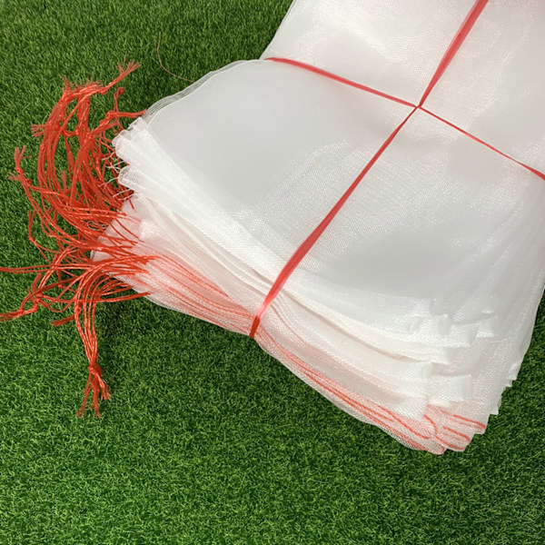 10 stk Mesh Bag Pustende Transparent Holdbar Dobbelt Lag Nylon Tau Sying Polyetylen Mesh Bag for Hjem og Gårdsbruk