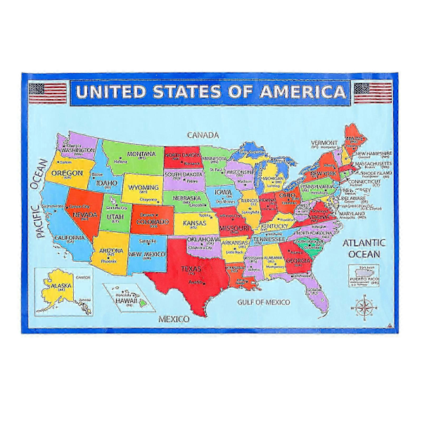 USA Karta Utbildningsaffisch för Klassrum Geografi Karta Hushåll Geografi Affisch Intressant Lära Affisch Slitstark Geografi Karta Affisch