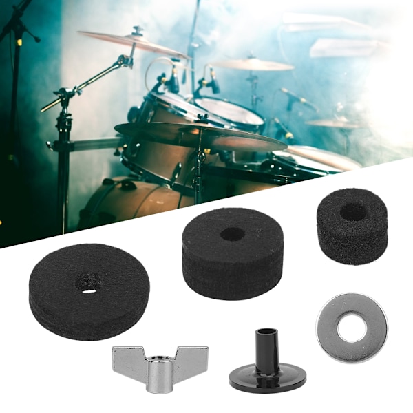 21PCS Trumset Cymbal Anti-Skid Filt Pad Hylsa Skiva Mutter Packning Verktygssats Musikinstrument Tillbehör