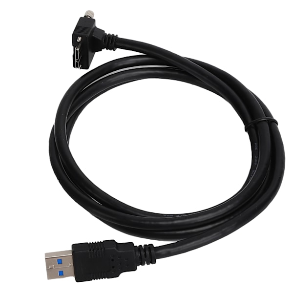 Micro-B uros USB-A 3.0 uros -kaapeli, kulmakytkentäsovitin, 1,2 m, musta