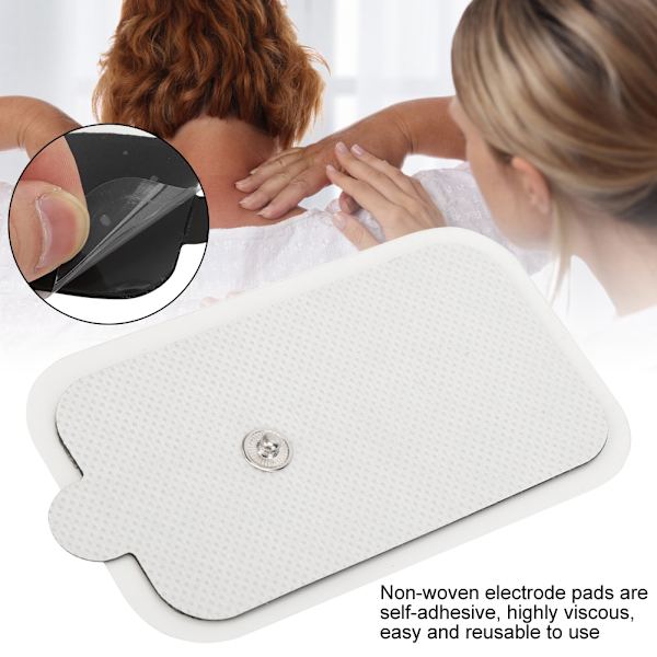 10 st 5x9cm/2x3,5in EMS/TENS fysioterapi knappplåster återanvändbara meridianer massage elektrodplattor