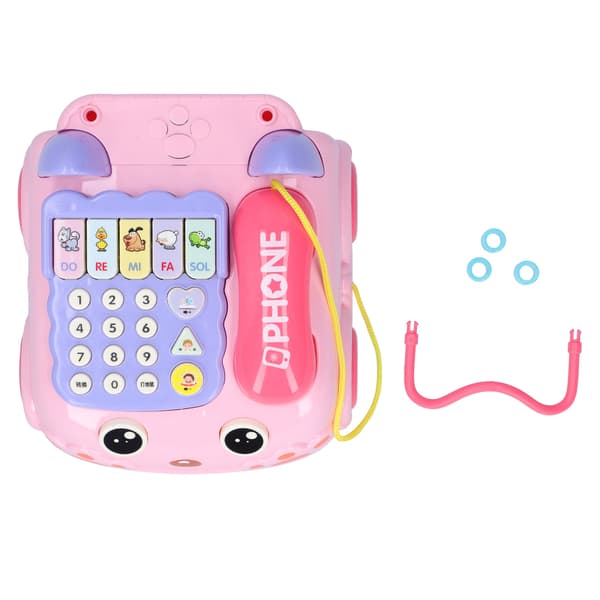 Barnetelefonleke Pedagogisk simuleringstelefonleke med lysmusikkeffekt Rosa