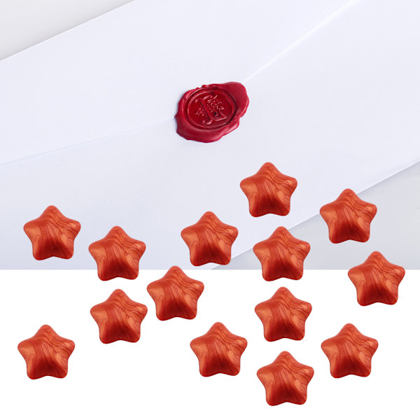 100 stk. Lakseglperler til Retro Stempel Bryllup Konvolut Invitation Kort Rød Guld