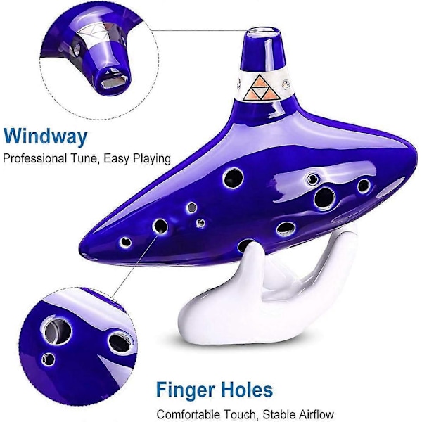 12 Hull Alto C Ocarina Legend of Zelda Ocarina med Stativ Musikkbok Halsrem Zelda Keramisk Ocari