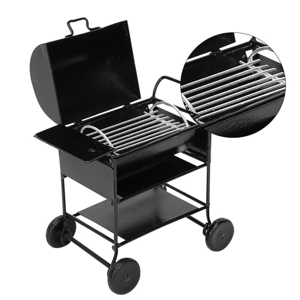 Dukkehus Tilbehør Mini Grill Rack Håndvogn Køkken Simulation Ornament 1:12