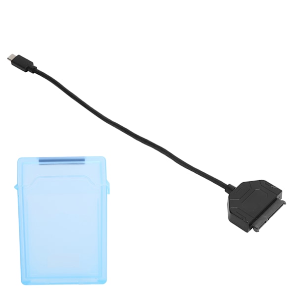 TypeC SATA-adapter 2,5 tum USB 3.0 10G SSD HDD hårddiskdrivenhet kabelskyddsbox (blå)