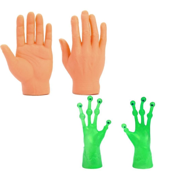 4-delt Grøn Alien Finger Cots Børnehandsker Sæt