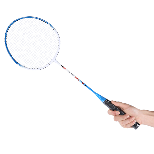 2 st järnlegering badmintonracket primärt träningsövningsutrustning med mjukt handtag blå