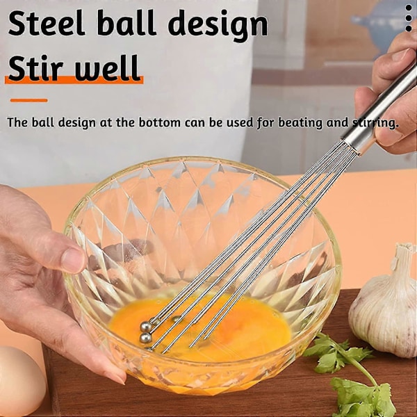 Visp i rostfritt stål, trådvisp, handmixer, vispset, köksvisp för matlagning, blandning, vispning, klappning, omrörning (silver) (2 st) Juni 6.15