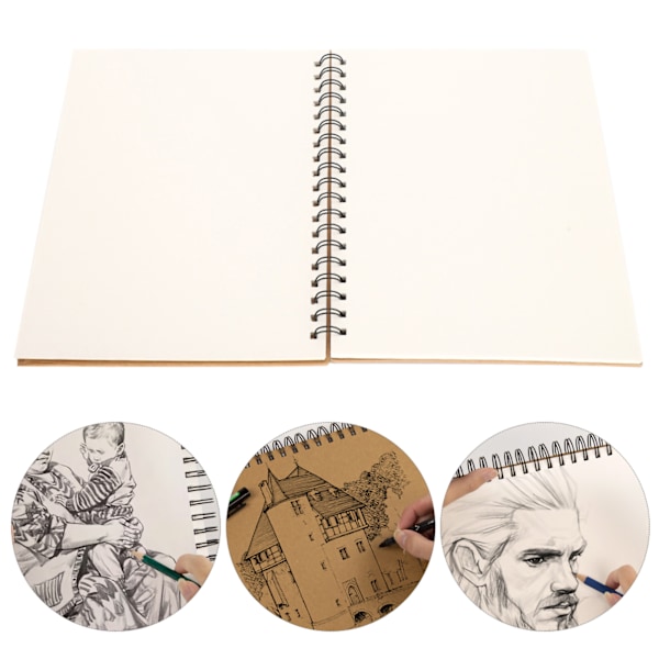 2 st konstmaterial tom skissbok anteckningsbok DIY-omslag 16k för ritning målning Graffit-papper