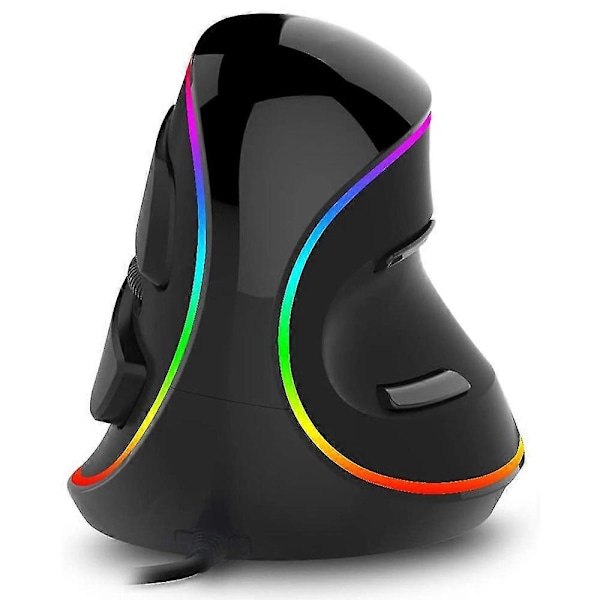 Kablet Vertikal Ergonomisk Optisk Mus med Justerbar DPI