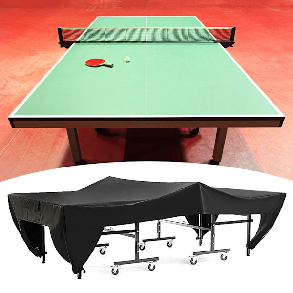 Udendørs gårdhave bordtennisbordbetræk vandtæt støvtæt sort 280x153x73cm