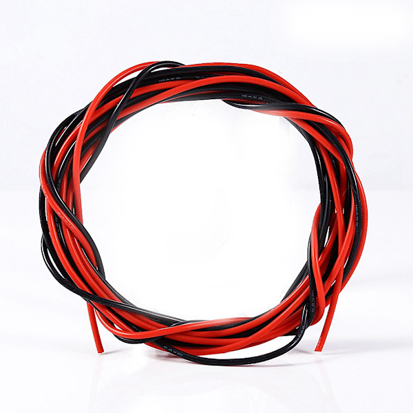Nye 18AWG 5m Fleksible Strandede Kobberkabler Silikon Elektroniske Ledninger