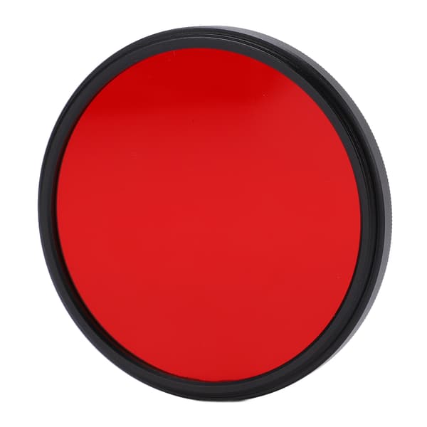 Kameraobjektivfilter med gevind, fuld rød farve, optisk glas til Nikon kameraobjektiv 62 mm