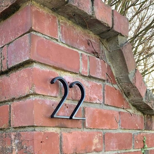 Flydende Husnummerplade Moderne Dørnumre Skiltplade Gade Hjem Adresse Numre Sort Metal (Sort, 2) 131.04*200mm