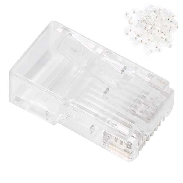 100 st RJ45 Cat5E modulära oskärmade guldpläterade nätverkskabelkontakter för speldatorer Router