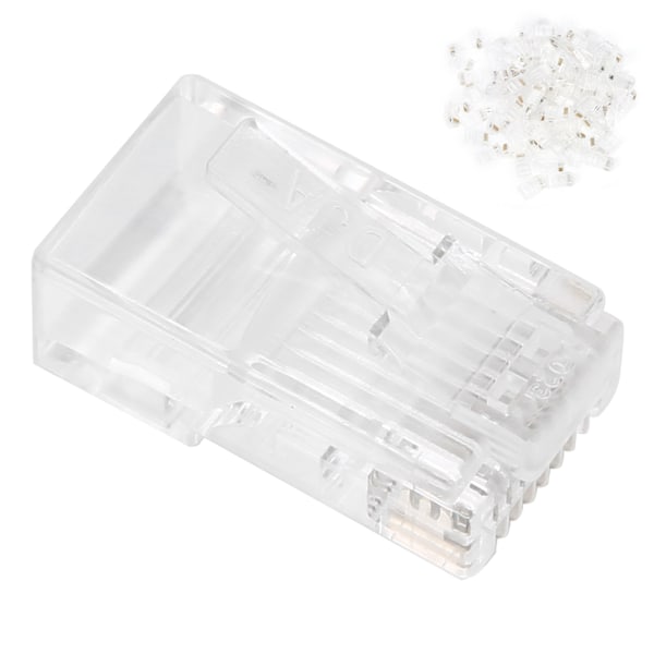 100 stk RJ45 Cat5E modulære uskjermede gullbelagte nettverkskabelkontakter for spilldatamaskiner Ruter