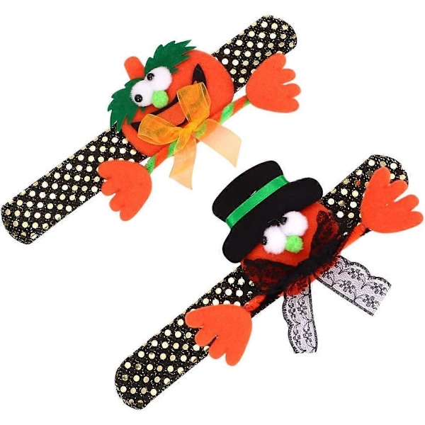 2 stk. Græskar Slap Armbånd Halloween Dekorationer til Børn (Orange) Halloween Legetøj til Børn