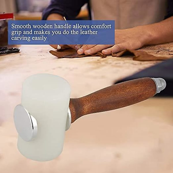 Nahkavasara Puinen Kahva T-Pää Nylon Työkalu Nahkaveistoon DIY Nahkatöihin (#2)