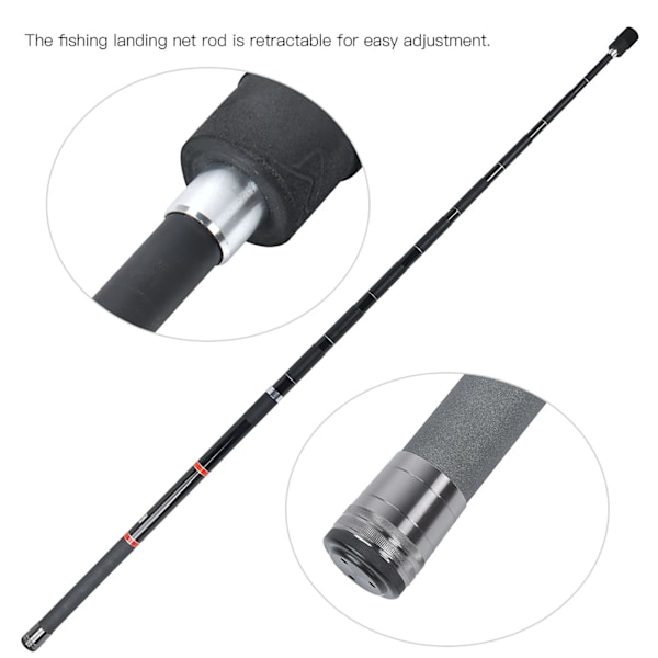 Retractable Lightweight Fishing Landing Net Rod Round Stretch Brail Pole Tools Accessories5.4m/17.7ft