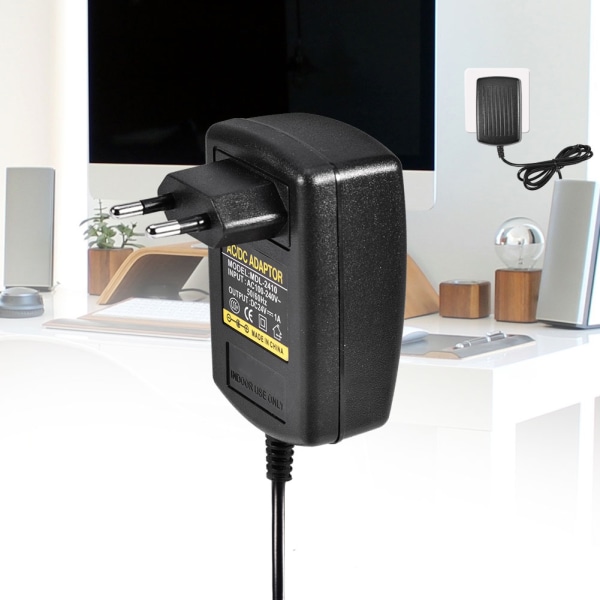 Universal AC100-240V Till DC 24V 1A Adapter Power Väggladdare sladd 5,5*2,1mm EU-kontakt