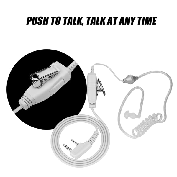 Universal 2-pin øretelefon Talkie Headset Ørestykke for K Head Walkie Talkie Radio