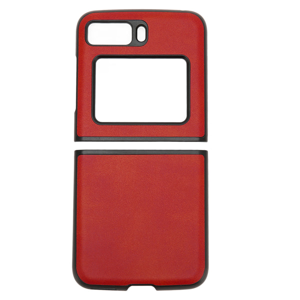 Sammenleggbar telefonveske i skinn Ripebestandig flip-telefonbeskyttelsesveske for Moto Razr 2022 Rød