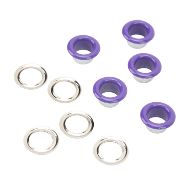 500 sett Grommet Kit 8 mm Rund Kobber Levende Farge Multi Purpose Eyelet Kit for Reparasjonsdekorasjon DIY Lilla